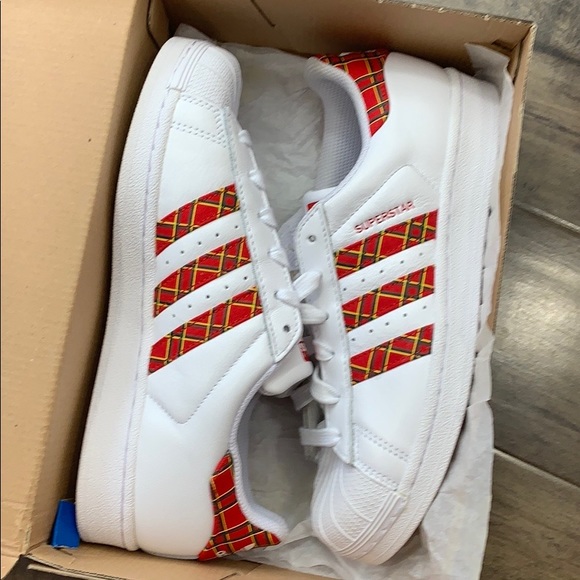 Adidas Originals Superstar "Plaid" White Red Skate - Picture 14 of 16